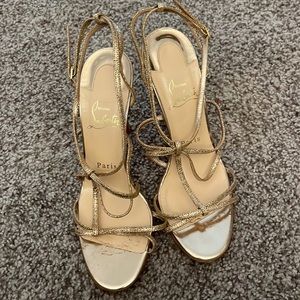 Louboutin youpiyou gold heels